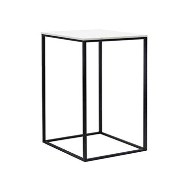 YANGFH Canapé Minimaliste Moderne, Une Petite Table Basse en Marbre, Coin Nordique, Quelques Tables De Fer, Mini Tables De Chevet Salon Petite Table Basse (Color : Black, Size : 34 * 34 * 74cm)