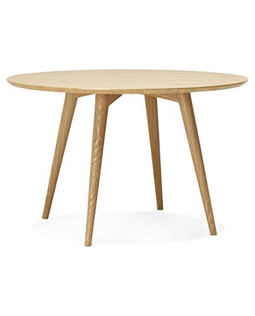 Kokoon Janet Table à Diner Design en en, Bois, Beige, 120x120x75 cm