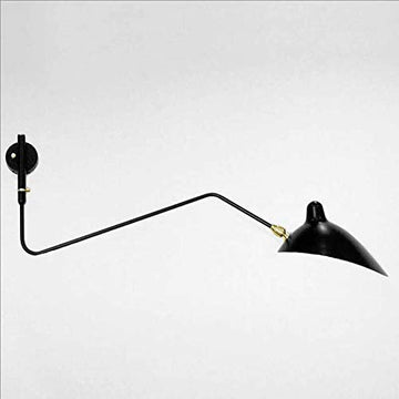 NASN E14 LED Serge Mouille Moderne Unique Tête Salon Un Bras Noir Mur Lumière Chambre Duckbilled Lumière L60cm L100cm Un Bras Mur Lampes Livraison Gratuite Noir Blanc Fer Mur Applique (black, L60cm)