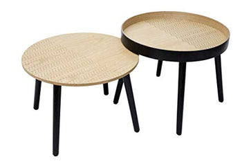 By Demeyere « Holly » Tables Basses gigognes en Bois à Motif (Noir)