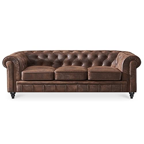 INTENSE DECO Canapé Chesterfield 3 Places Vintage