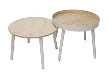 By Demeyere « Holly » Tables Basses gigognes en Bois à Motif (Beige)