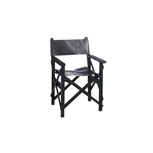 Fauteuil de réalisateur en véritable cuir noir