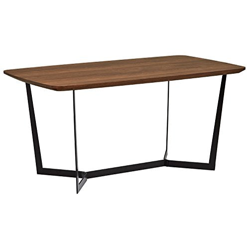 Marque Amazon - Rivet - Table de salle à manger au style industriel, largeur 160 cm, Noyer