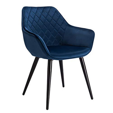 WOLTU BH153bl-1,1 Chaise de Salle à Manger Moderne Chaise de Cuisine en Velours et métal,Bleu