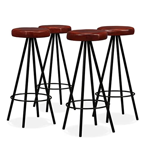 Wakects Lot de 4 tabourets de bar style industriel tabourets de cuisine rembourrés en cuir chaises de bar hautes pour salle à manger cuisine péninsule restaurants bar 30 x 76 cm marron et noir