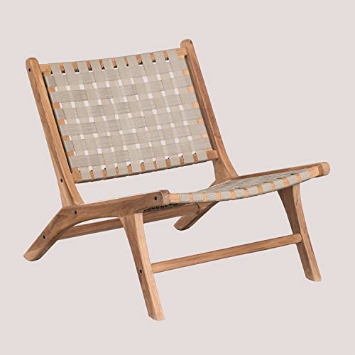 SKLUM Fauteuil en Bois de Teck Diama Brun Blé