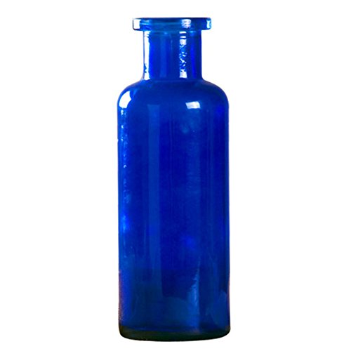 Outflower Vase cylindrique en Verre Transparent Décoratif et Moderne pour Fleurs 22 x 7,5 cm 22 * 7.5cm Bleu Marine