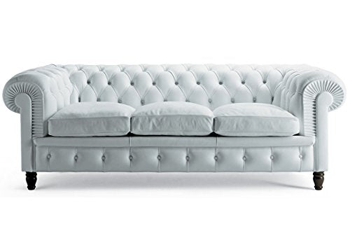 Trama Toscana Chesterfield Canapé 3 places en cuir véritable de haute qualité