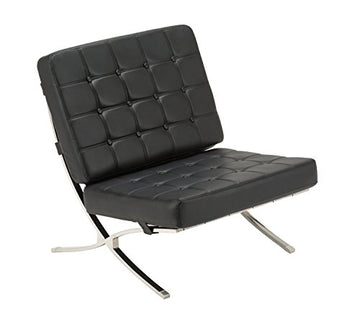 MCombo Fauteuil lounge, fauteuil de relaxation, fauteuil de cocktail moderne en cuir synthétique et acier inoxydable