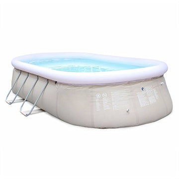 Alice's Garden - Kit Piscine géante Complet - Onyx Grise - autoportante Ovale 5,4x3m avec Pompe de Filtration, bâche de Protection, Tapis de Sol et échelle, Piscine Hors Sol autostable,