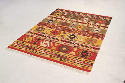 Kilim Carpets by Jalal Tapis Kilim Sivas 3 Rouge/Multicolore 160 x 230 cm