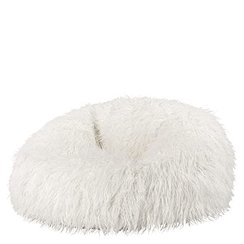 Icon Pouf Classique en Fausse Fourrure, Pouf Gros de Salon, Pouf Fauteuil pour Adultes avec Remplissage