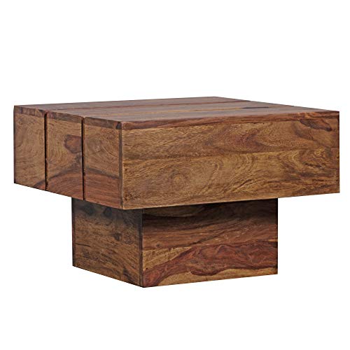 FineBuy Table d'appoint Bois Massif Sheesham 44 x 30 x 44 cm Table Basse Salon | Bout de canapé est - Table de téléphone - Table en Bois carré