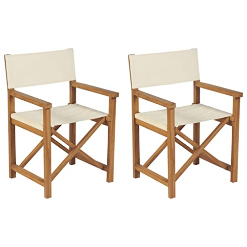 vidaXL Chaises de metteur en scène Pliantes 2 pcs Bois de Teck Massif