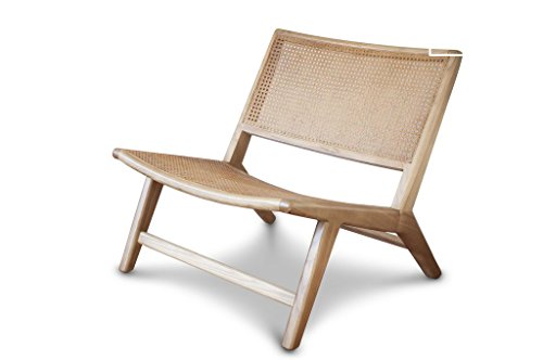 pib Fauteuil en cannage Thisted - Association Facile, Esthétique intemporelle, Produit 100% Bois | Un Fauteuil scandinave d'esprit Nature en cannage et chêne Massif - Brun Olive (L65 x H68 x P74 cm)