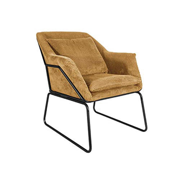 Leitmotiv Fauteuil Vintage en Velours côtelé Glam - Marron