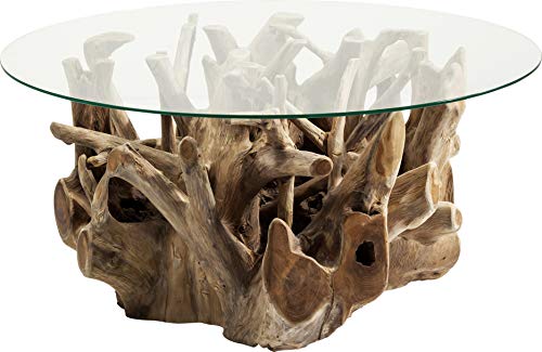 Kare Design - Table Basse Plateau Rond Pied Bois flotté Roots