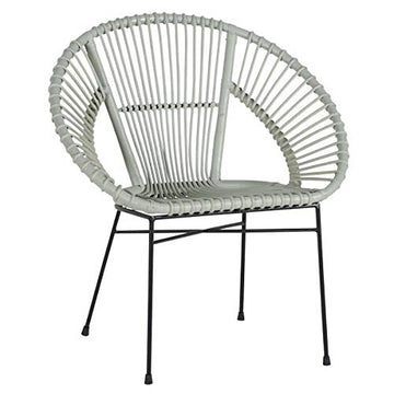 KOH DECO Fauteuil en rotin Copa - Gris