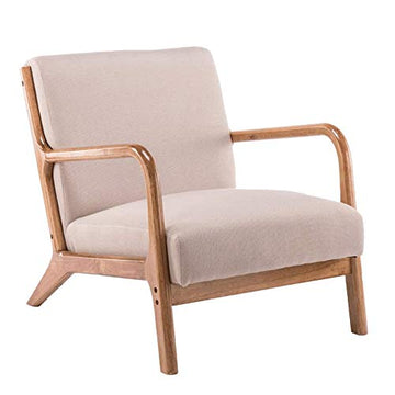 Hammer Mi-siècle Rétro Moderne Tissu rembourré Fauteuil en Bois, Fauteuil en Peluche Velours Tissu Couverture, détente à la Maison Salon Chambre ou Bureau