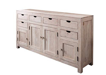 Long buffet - Bois massif d'acacia blanchi - NATURE WHITE #84