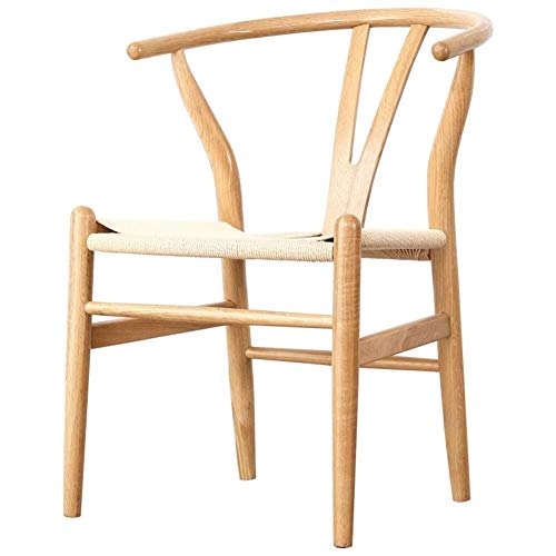 ZHANGZZ Chaises de salle à manger, Articles ménagers Chaises en bois, Chaise Nordic Bois Casual Chaise Y Corde Wishbone Chaise Tressé Net Red Milk Tea Shop Cafe Restaurant Chaise en bois massif Chaise