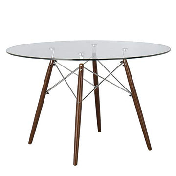 SKLUM Table Brich Scand Ø120 Chromé/Bois Foncé - (Plus de Couleurs)