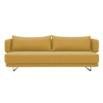 Softline Canapé lit Design Jasper en Tissu Jaune Couchage 70/140 * 200cm