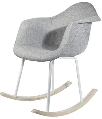 PEGANE Chaise à Bascule en Tissu et métal Coloris Gris - Dim : 62 x 68 x 83 cm