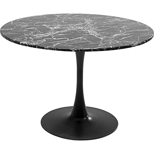 Table Schickeria 110cm Effet marbre Noir Kare Design