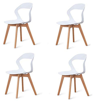 Ensemble de quatre chaises modernes en plastique de style scandinave dans une variété de couleurs pour une utilisation dans les salons, salles à manger, bureaux, salles de réunion et salles à manger