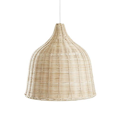 LIFA LIVING Abat Jour en rotin pour lampadaire, Abat-Jour en Osier pour Suspension, Plafonnier tissée à la Main Design scandinave, Luminaire pour Salle à Manger, Douille E27