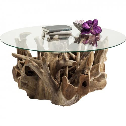 Kare Design - Table Basse Plateau Rond Pied Bois flotté Roots