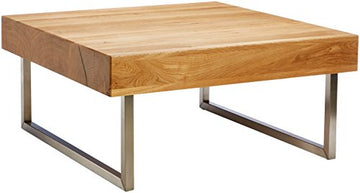 HomeTrends4You 266222 Table Basse en chêne Massif huilé, 75 x 35 x 75 cm