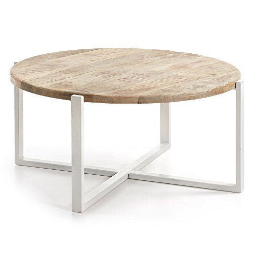 LF - Table basse Iznewam table basse blanc et bois