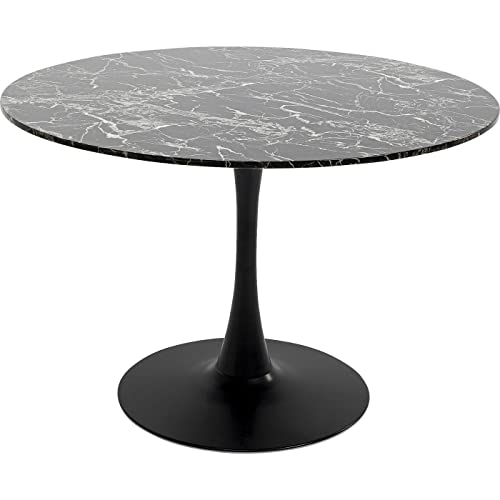 Table Schickeria 110cm Effet marbre Noir Kare Design