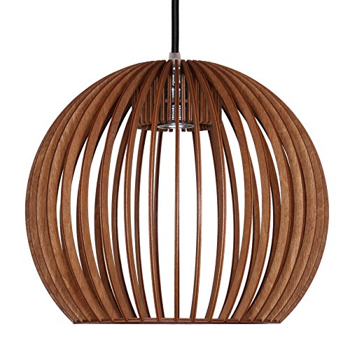 Farbluft Design Bola Suspension en bois au design moderne Plusieurs couleurs, Bois, cognac, E27 60.0W