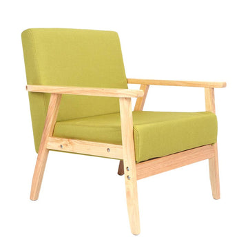 Fauteuil Relax Salon Chaise Salon Fauteuil Salon Fauteuil de Télévision Chaise Rembourrée Fauteuil Rembourré Durable Fauteuil Salon en Bois pour Salle de Séjour Chambre Jardin 63,5 x 63 x 70cm