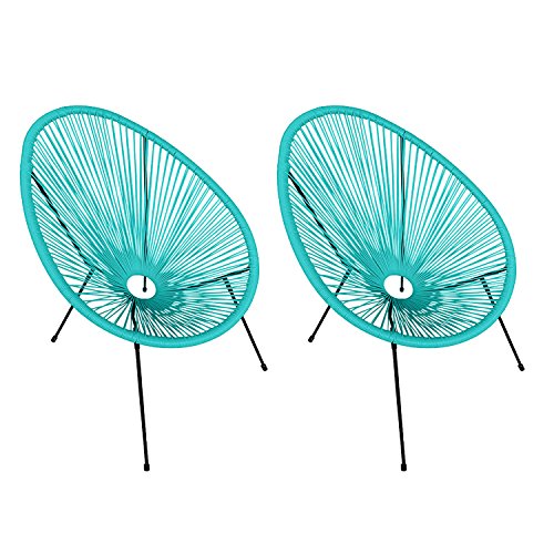 Happy Garden Lot de 2 fauteuils œuf Acapulco Aqua