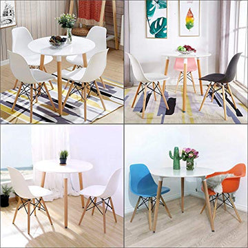 H.J WeDoo Ronde Table de Salle à Manger scandinave Moderne Style rétro Blanche