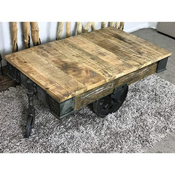 Ambiance Du Monde Table Basse Chariot Industriel