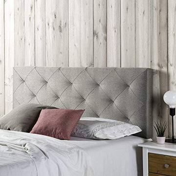 marcKonfort Tête de lit Milano 160X60, Losanges en Tissu Gris, 8 cm d'épaisseur