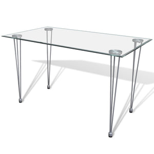 Anself 120 x 70 x 75cm Table en Verre avec Structure en Métal