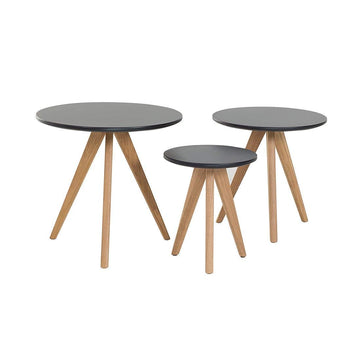 Beliani Tables Basses - Lot de 3 Tables d'appoint Noir Vegas