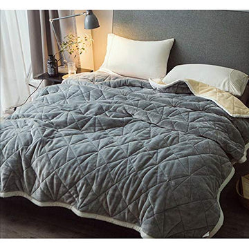 XCJ Couverture De Velours Peluche Couverture - Couverture De Lit Super Chaude - Couverture De Canapé Confortable Et Légère,Disponible dans Une Variété De Tailles (Color : Gray, Size : 200 * 230cm)