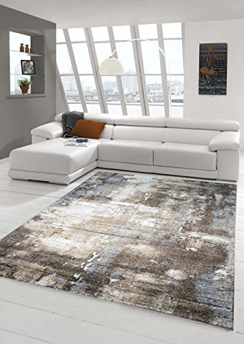 Designer Tapis Zone Tapis Contemporain Optique Mur de Pierre Tapis de Style Baroque dans Brown Beige Gris Heather Cream Größe 160x230 cm