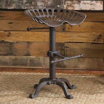 Tabouret tracteur chic en fonte de style vintage - siège de bar rustique et industriel