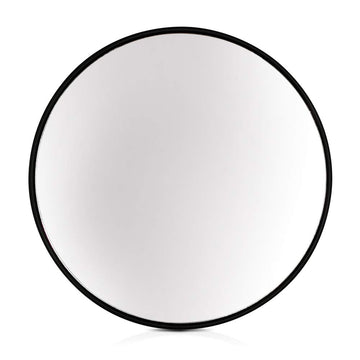 Elegance by Casa Chic - Grand Miroir Mural en métal - 58,5 cm Rond - Métal galvanisé - Noir