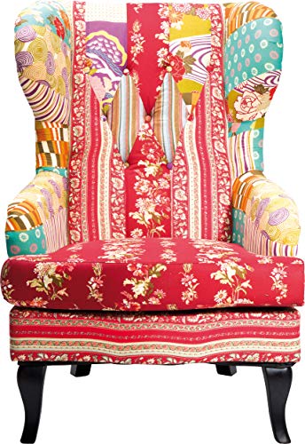 Kare design – Chaise Patchwork Aile, Tissu, Rouge/Multicolore