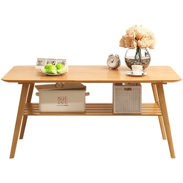 JGWJJ Table Basse avec Table de thé Chinoise carrée pour étagère de Rangement Basse pour Meubles de Salon (Color : Wood Color)